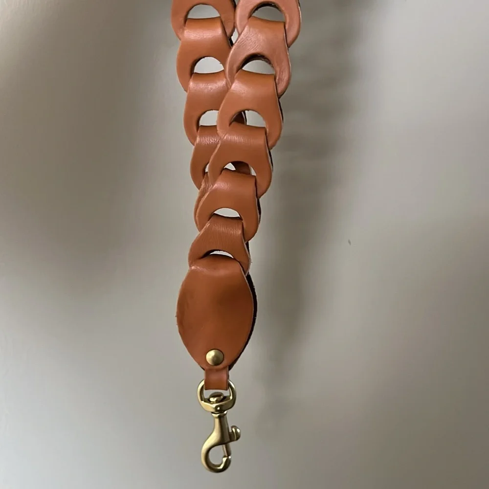 Clare V Double Veg Link Shoulder Bag Strap In Cuoio - Picture 7 of 9